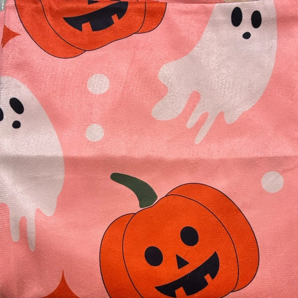 Pink Halloween Pillow Covers 18x18 Set of 2 Cute Ghost Pumpkin scary theme home